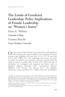 The Limits of Gendered Leadership: Policy Implications of Female