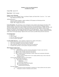 Spanish 1H2 syllabus - Chelmsford Public Schools