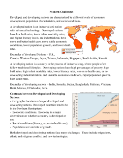 Modern Challenges Developed and developing nations are