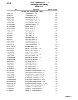 Barrington Inventory - Cedar Path Nurseries LLC