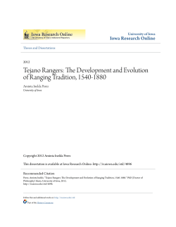 Tejano Rangers: The Development and