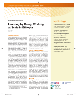 Learning by Doing: Working at Scale in Ethiopia