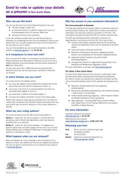 Prisoner enrolment form  - Australian Electoral Commission