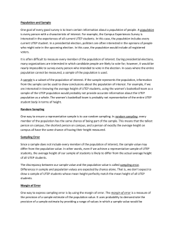 Population and Sample One goal of every good survey is to learn