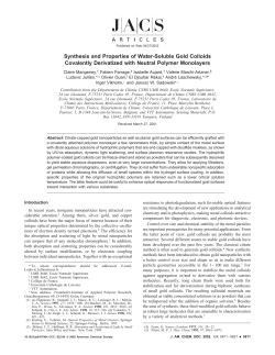Synthesis and Properties of Water-Soluble Gold Colloids Covalently