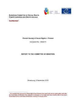Confidential Finnish Society of Social Rights v. Finland Complaint