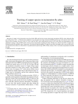 Tracking of copper species in incineration fly ashes