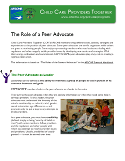 The Role of a Peer Advocate