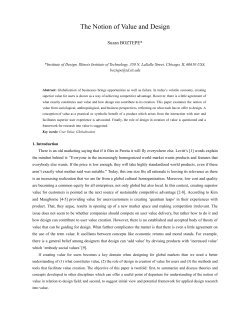 The Notion of Value and Design