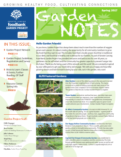 Spring 2017 Newsletter + Garden Registration