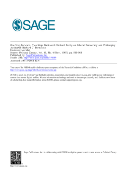 One Step Forward, Two Steps Backward: Richard Rorty on Liberal
