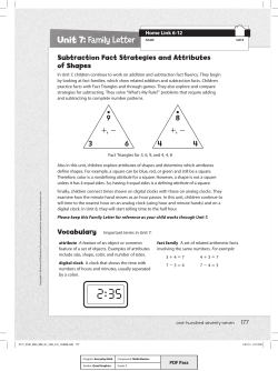 Unit 7: Family Letter NAME