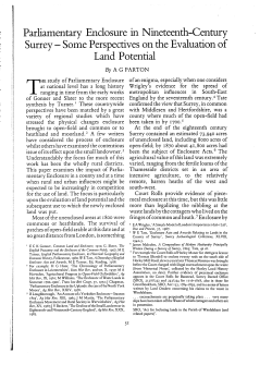 Parliamentary Enclosure in Nineteenth-Century Surrey