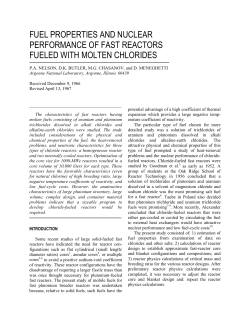 fuel properties and nuclear performance of fast reactors fueled with