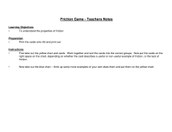 Friction Game - Teachers Notes - Collaborative Learning Project