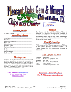April - Pleasant Oaks Gem and Mineral Club of Dallas