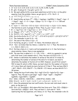 Theta Functions Solutions FAMAT State Convention