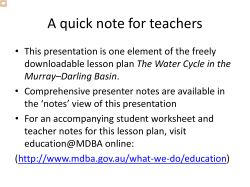 the Water Cycle - Murray-Darling Basin Authority