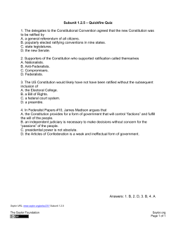 Subunit 1.2.5 &ndash; Quickfire Quiz 1. The delegates to the Constitutional