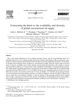 Forecasting the limits to the availability and diversity of - SUNY-ESF