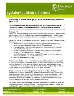 Denaturing Controlled Drugs