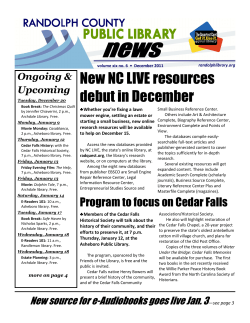 December - Randolph County Public Library