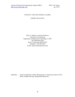Conflict and the Expert School Leader