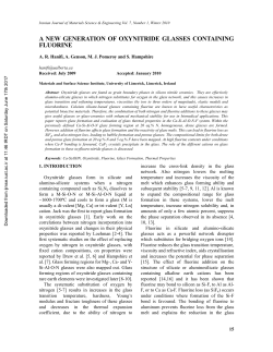 a new generation of oxynitride glasses containing fluorine