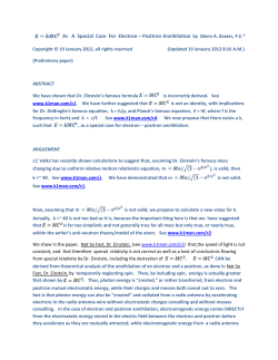 As A Special Case For Electron &ndash; Positron