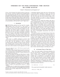 stressed out on four continents: time crunch or yuppie