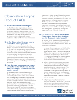 Observation Engine: Product FAQs