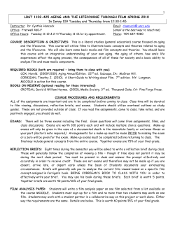LBST 1102 - UNC Charlotte Gerontology
