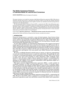 The Stellar Consensus Protocol: A Federated Model for Internet