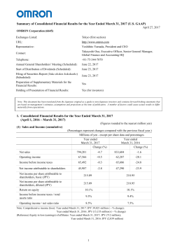 US GAAP - OMRON Global