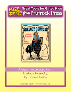 A lesson excerpted from Analogy Roundup by