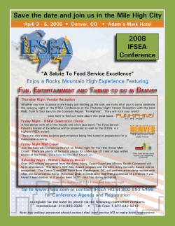 Save the date and join us in the Mile High City 2008 IFSEA