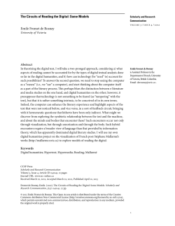 The Circuits of Reading the Digital: Some Models Emile Fromet de