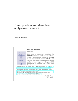 Presupposition and Assertion in Dynamic Semantics