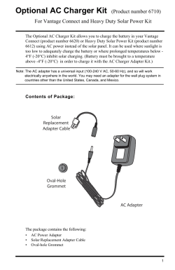 Optional AC Charger Kit (Product number 6710)