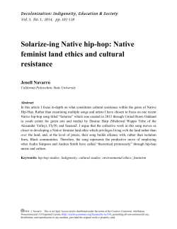 Solarize-ing Native hip-hop: Native feminist land ethics and cultural