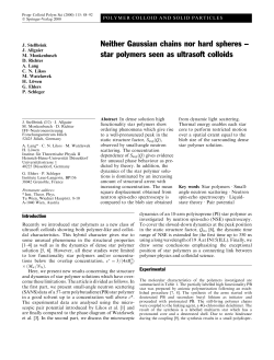 Neither Gaussian chains nor hard spheres &plusmn; star polymers seen as