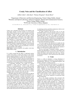 Creaky Voice and the Classification of Affect