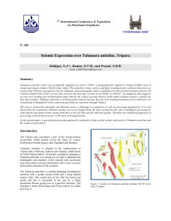 Seismic Expression over Tulamura anticline, Tripura