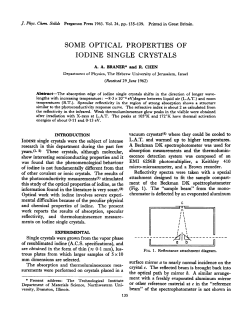 SOME OPTICAL PROPERTIES OF IODINE SINGLE CRYSTALS