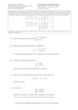 1. Solve the initial value problem { y = xy 2 cos(x), y(0) = 1 . 2. Sketch