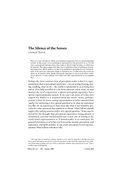 The Silence of the Senses