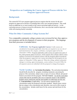 Perspectives on Combining the Course Approval Process with the