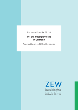 Oil and Unemployment in Germany