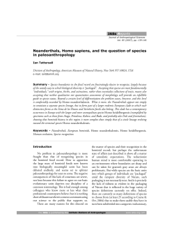 Neanderthals, Homo sapiens, and the question of - Isita