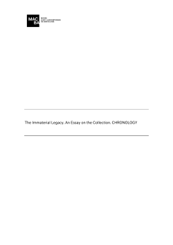 The Immaterial Legacy. An Essay on the Collection